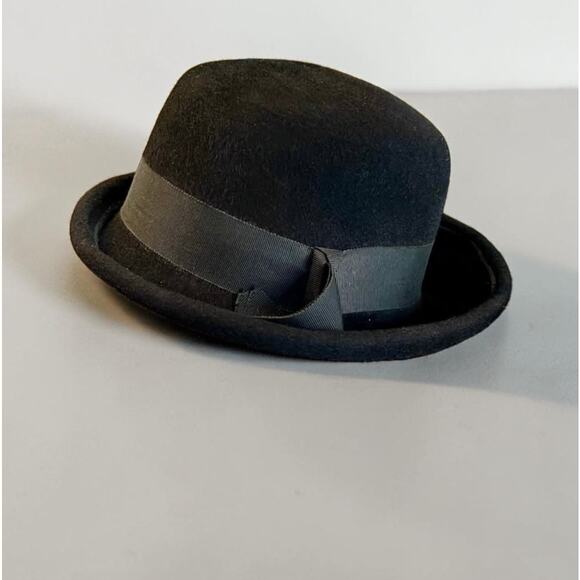 Vintage 1940s Bowler Hat-Henry Pollak NY-Wool Derby-Black-Unisex-Classic-Peaky main image 5